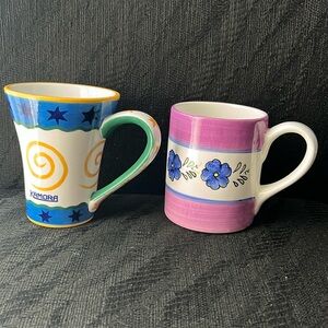 Multicolor Kamora & Hand Painted Westwood Ceramic Coffee Mugs